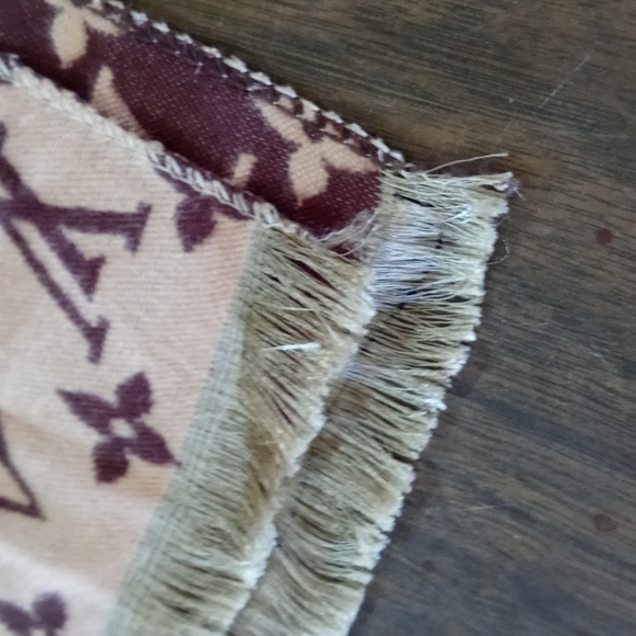 Louis Vuitton Brown/Tan Monogram Scarf 72" x 25" - Picture 2 of 5